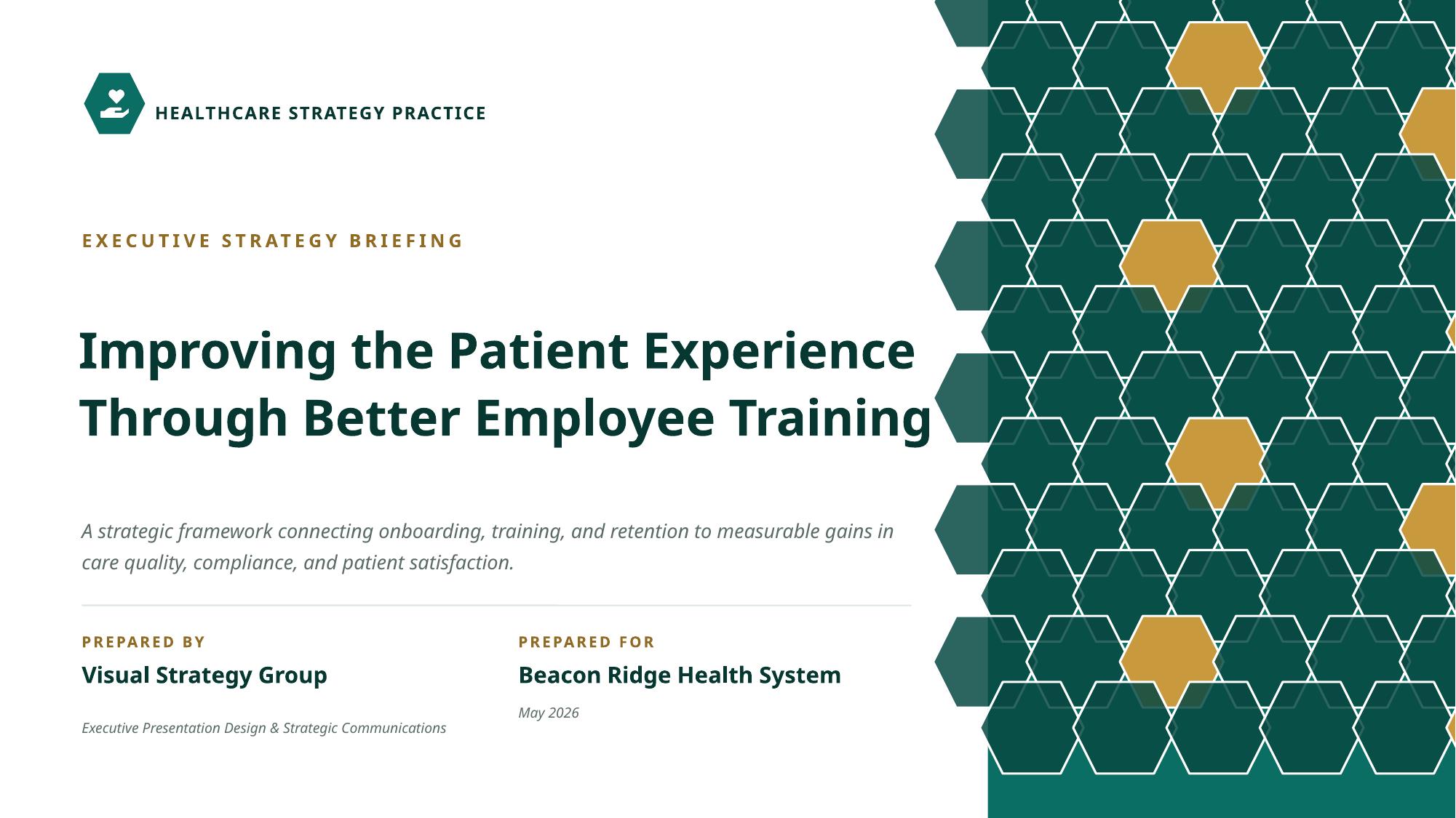 Healthcare Strategy Briefing presentation mockup